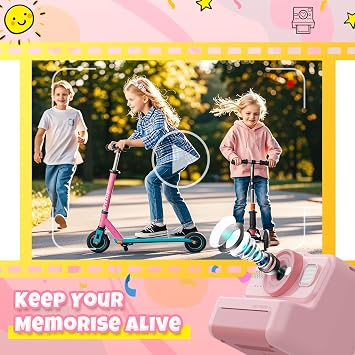 HiMont Kids Camera Instant Print, 1080P Instant Print Camera for Kids with 32GB Card & 3 Rolls Paper, Selfie Digital Camara, Funny Toys Gifts for Boys & Girls Age 3-12 (Pink)
