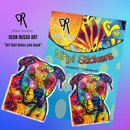 Miniatura 3 de Pegatinas de Pitbull  Calcomanías de Dean Russo Pitbull (2 unidades incluye dos tamaños), calcomanías holográficas impermeables para autos, ventanas