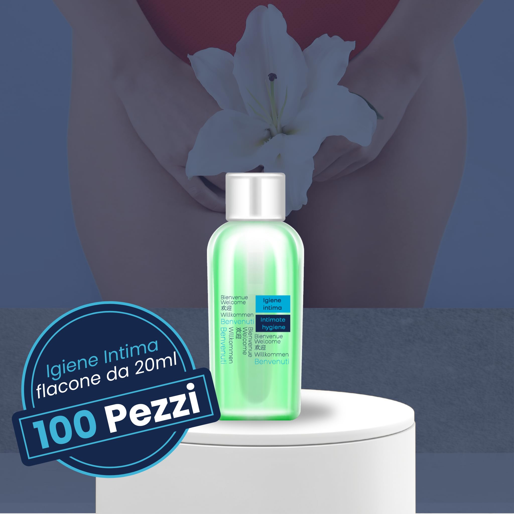 B&B Hotel Einweg-Bad-Set 350 Stück 100 x Dusch-Shampoo Flasche 30 ml 100 x Hygiene Intimpflege Flasche 20 ml 100 x rechteckige Seife 50 x Duschkopfhörer + gratis Bänder