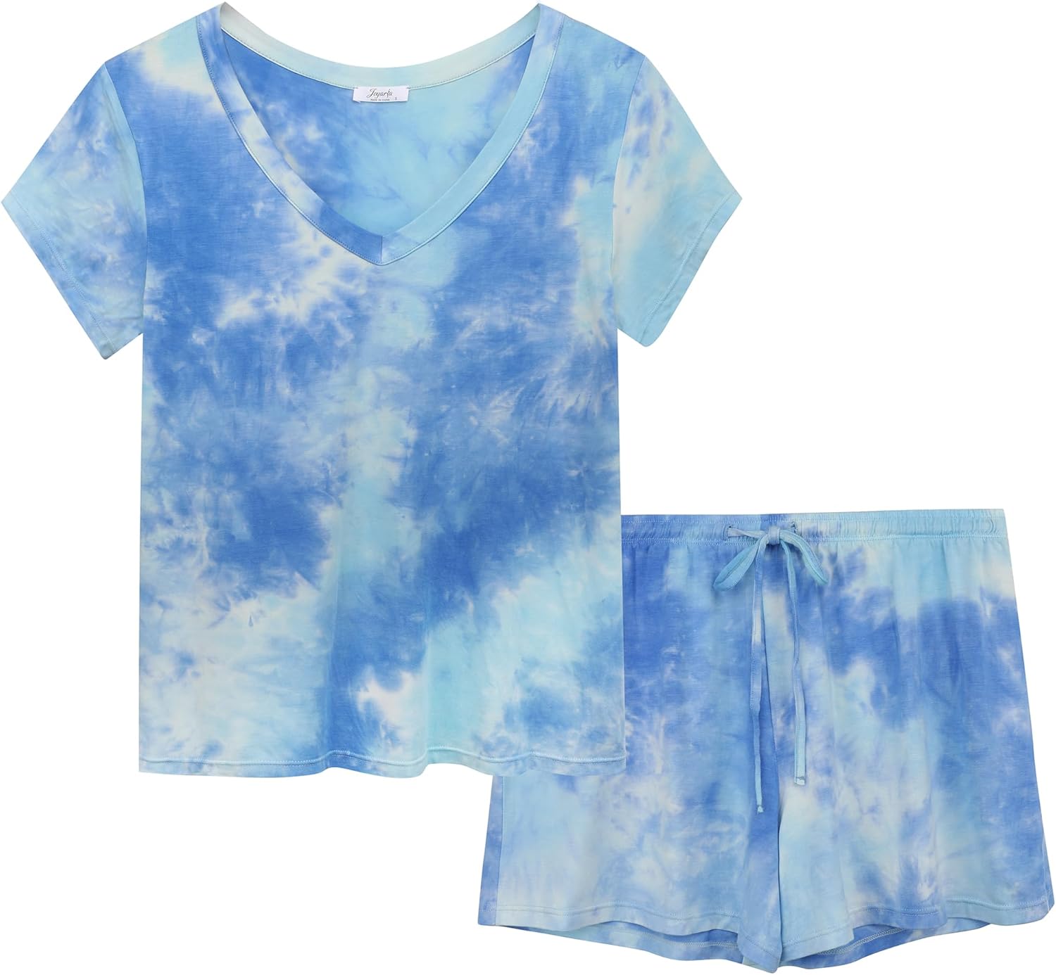 Joyaria Cooling Pajamas Bamboo Viscose Women Short Sleeve V Neck PJ Shorts Set
