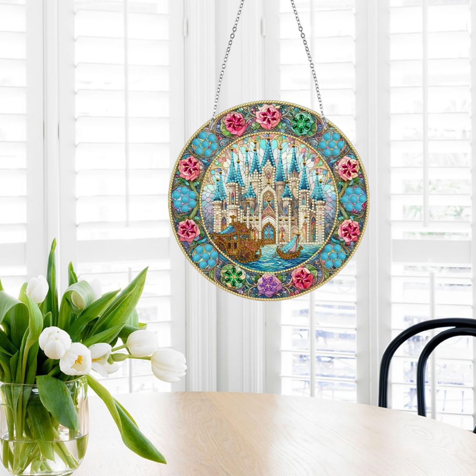 Pendentif Peinture Diamant Noël (5D Images Fenêtre Double