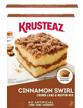 Cinnamon Swirl Cake Mix, 3 Pack - 14 oz Pouches with 3 Cake Topping Pouches