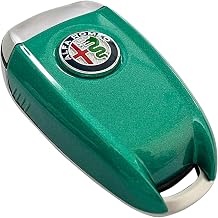 ABS Carbon Fiber Style 3D Color Black Logo Car Smart Remote Key Fob Cover Case Replace for Alfa Romeo Giulia Stelvio Tonale Color Logo, Green A...
