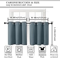 Vista 274 de Simplebrand Juego de 2 paneles de cenefa aguamarina para ventana de cocina de 14 pulgadas de largo, cortinas de oscurecimiento de habitación
