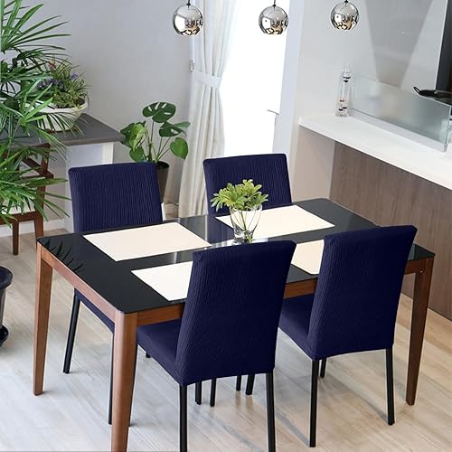 Miniatura 55 de Juego de 6 fundas elásticas para sillas de comedor, extraíbles y lavables, para sillas de comedor, hotel, ceremonia