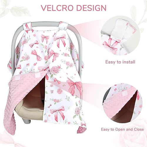 Miniatura 3 de Peekaboo - Funda para asiento de automóvil para bebé, niñas, niños, mamás, lactancia, manta para bebé, rosa rosa