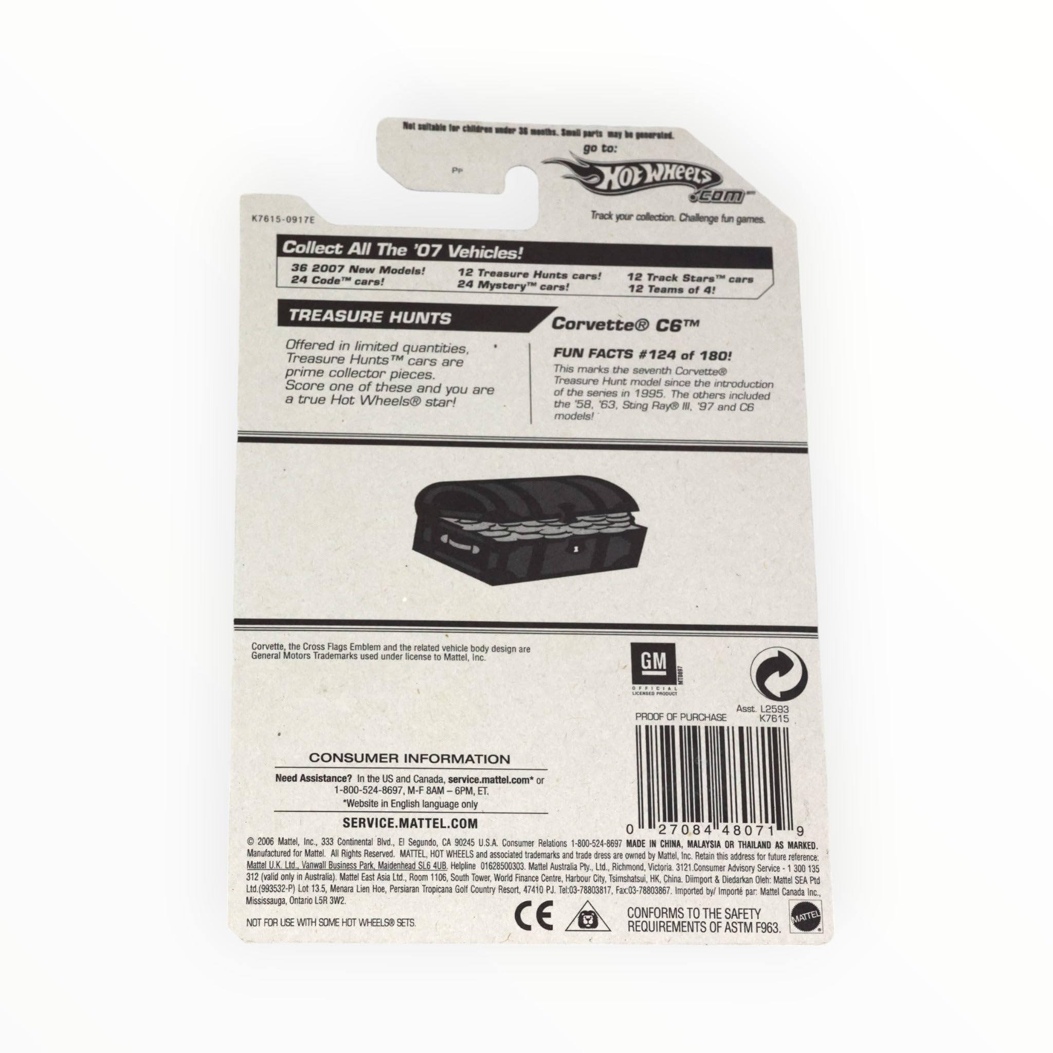 Amazon.com: Hot Wheels 2007 Treasure Hunt 4/12 - Corvette C6R (T