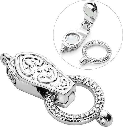OHINGLT Cierres y cierres magnéticos plegables de latón chapado en oro y plata de 18 quilates con convertidor de imán de bucle para hacer joyas y