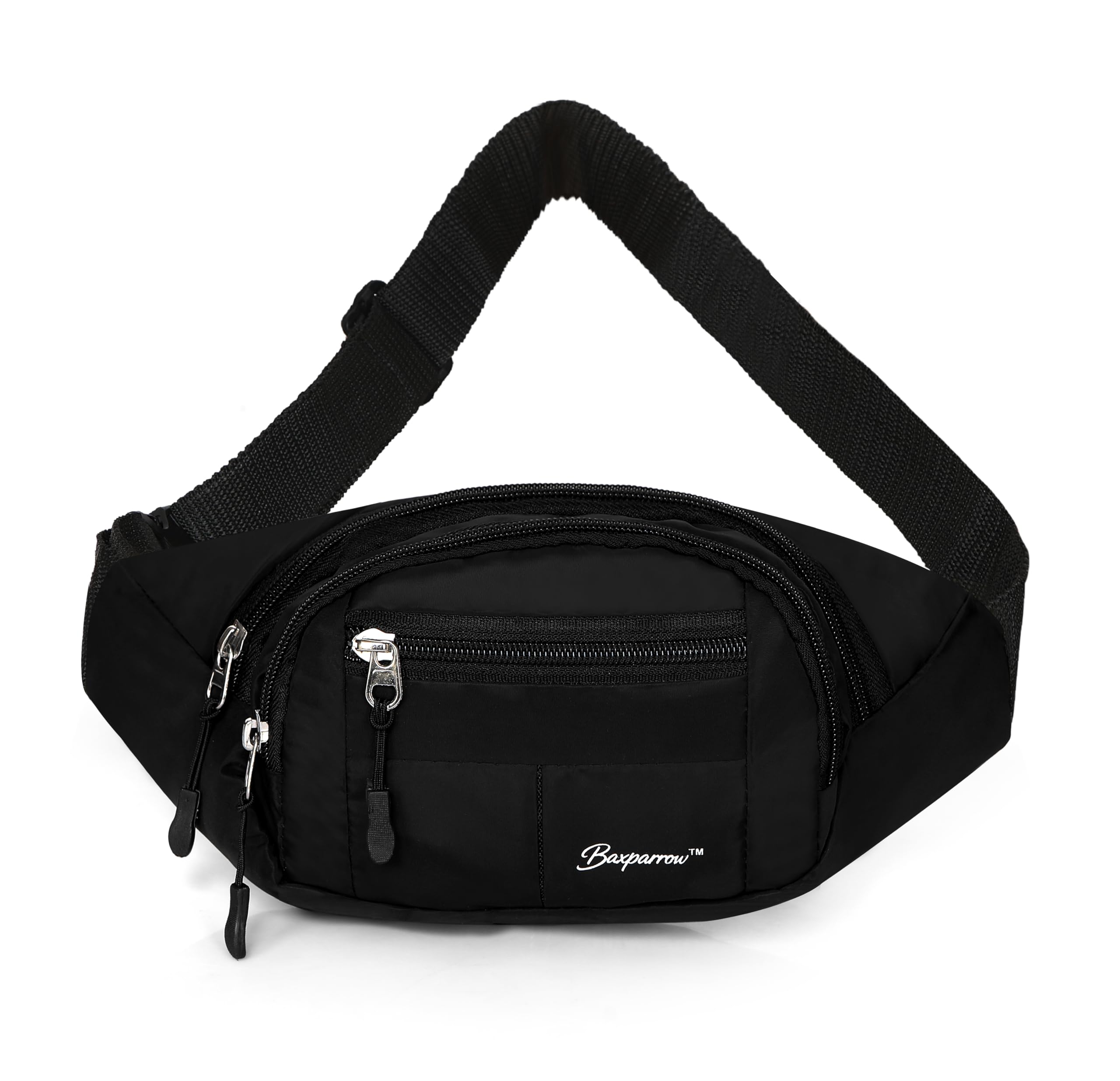 Waist Bag for Man & Woman | Travel Handy Hiking Running Pouch with Zipper | Adjustable Strap Fanny Pack for Documents Money Card Phone Earphone | Lightweight Sport Belt Bag (Black)-image-41