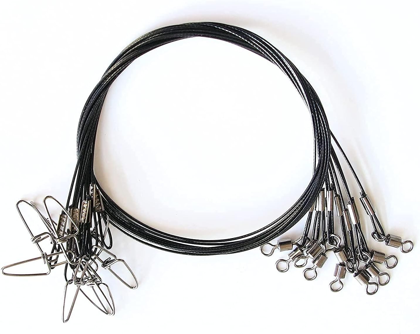 Joyiii 20Pcs 19inch Over 100Lb Fishing Wire Leaders Heavy Duty Fishing Stainless Steel Wire Leaders with Swivels and Snaps : Sports & Outdoors
