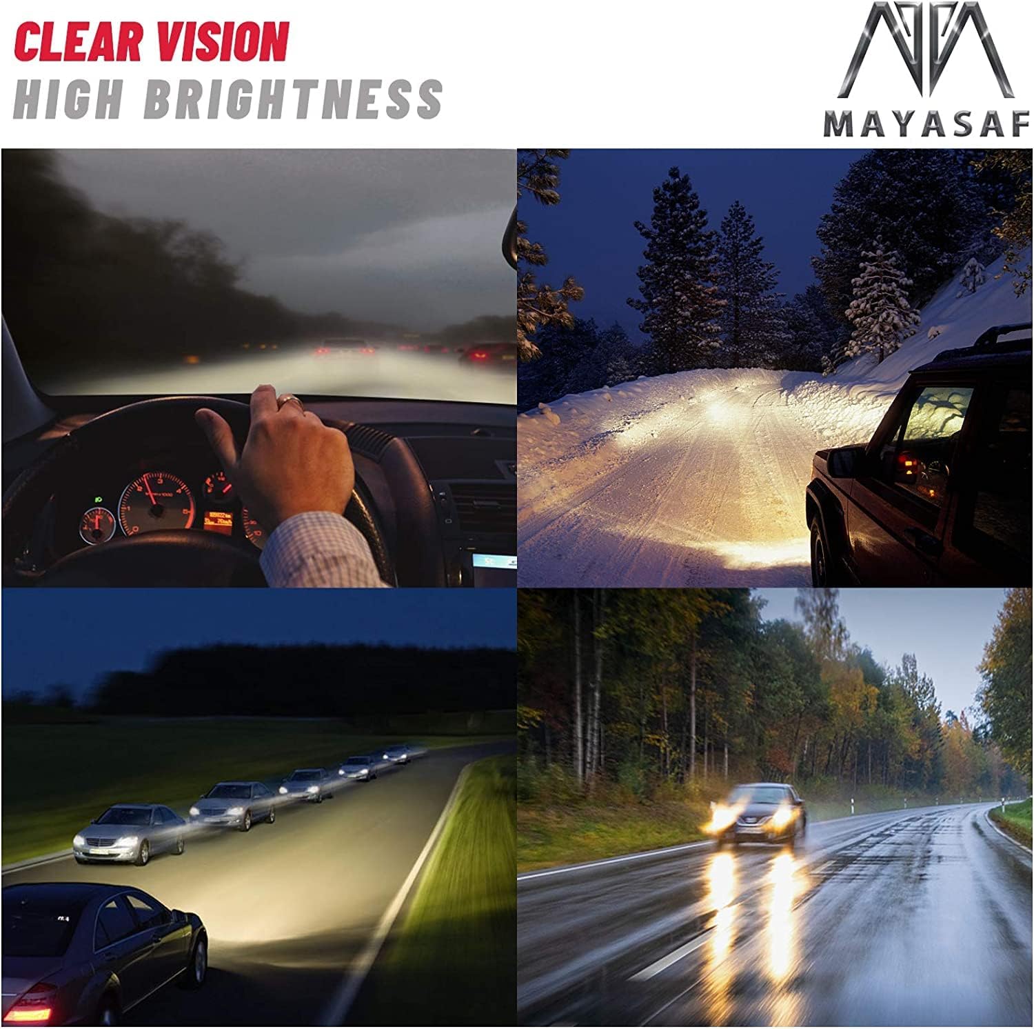 MAYASAF Clear Lens Fog Light Pair of Bumper Fog Lamp Assembly Compatible for 1999 2000 2001 2002 Silverado 1500/2500/3500, 2000-2006 Suburban Tahoe Exclude Z71