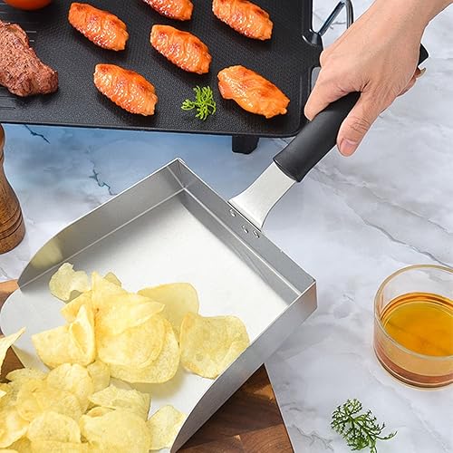 Miniatura 8 de Smash - Espátula grande para hamburguesas, espátula grande para hamburguesas de acero inoxidable, para mover alimentos, con asa, parrilla de