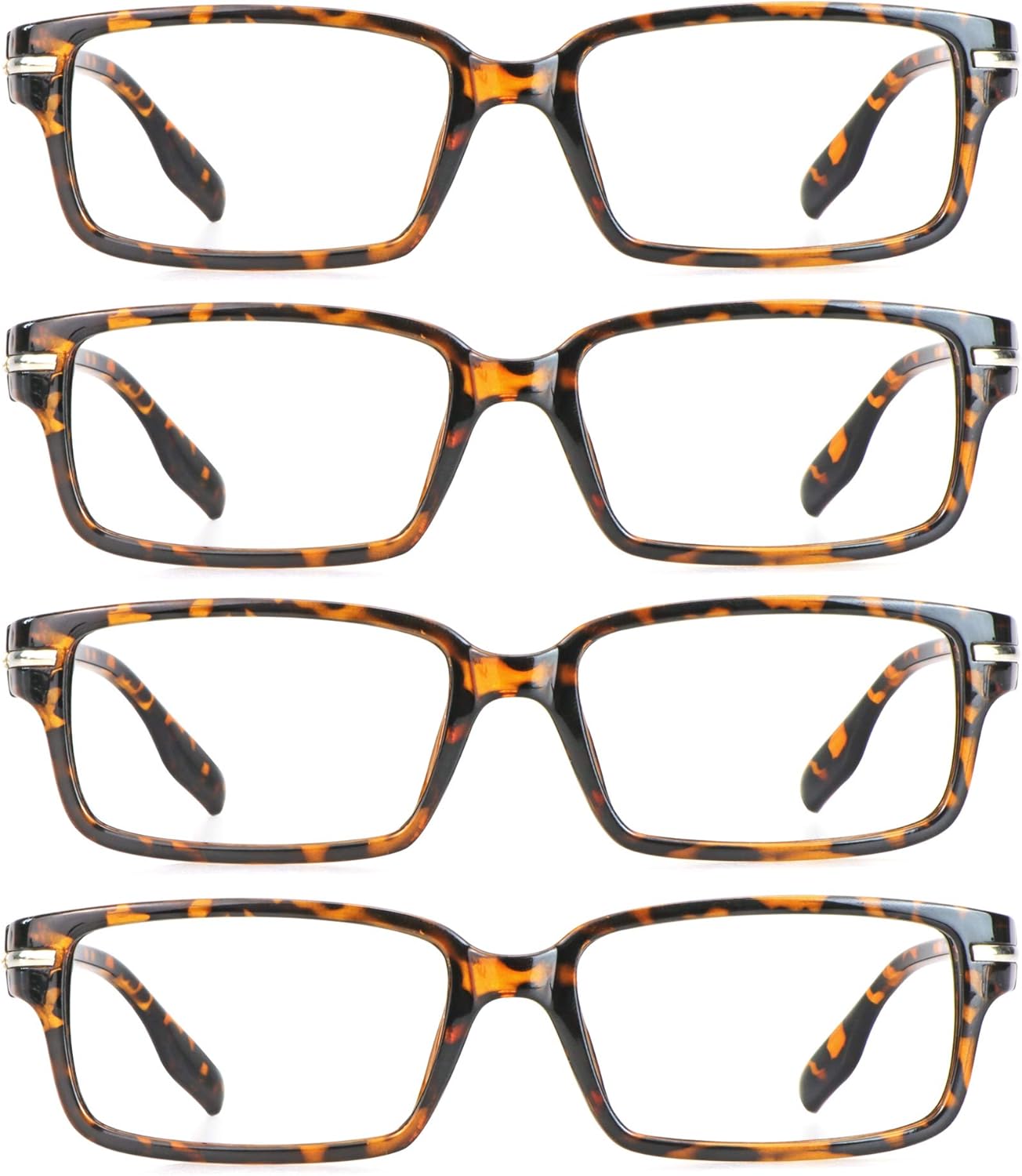 VisionGlobal 4 Pairs Reading Glasses, Blue Light Blocking