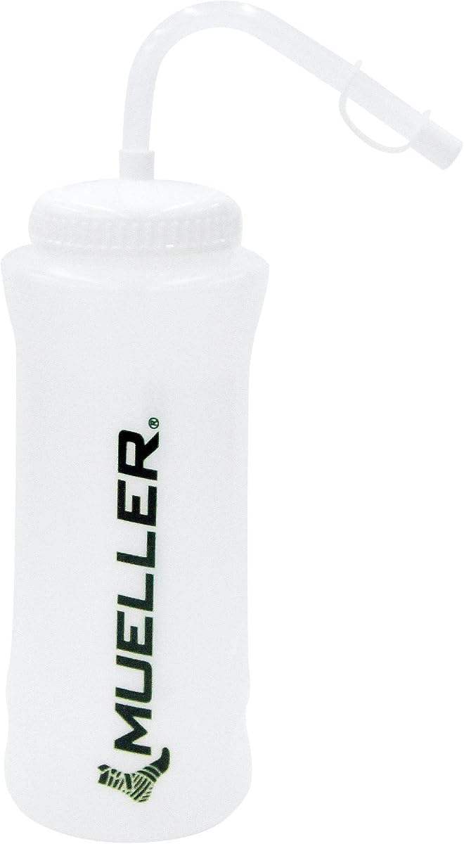 Mueller Quart Bottle With Straw, Natural Color With Black Letters