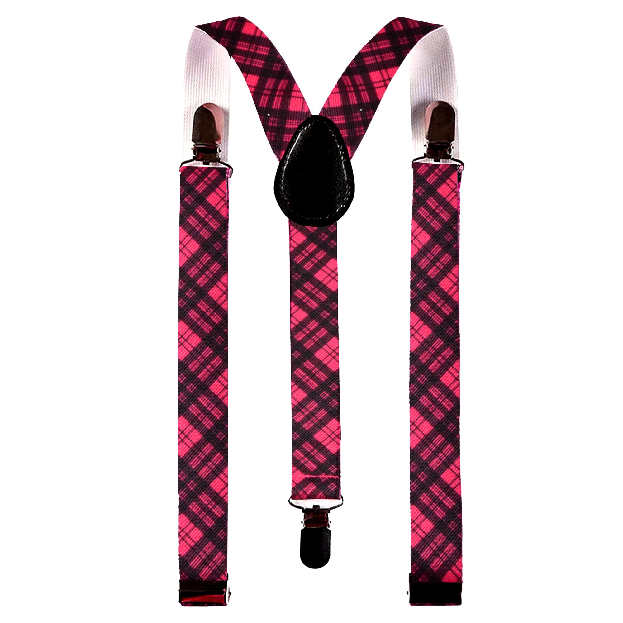 The Fancy Dress Unisex Pink Tartan Braces The Fancy Dress® Robert Burns Night Scotland Scottish Tartan Braces & Bow Tie Set Theme Party Accessories (Pink Tartan Braces)