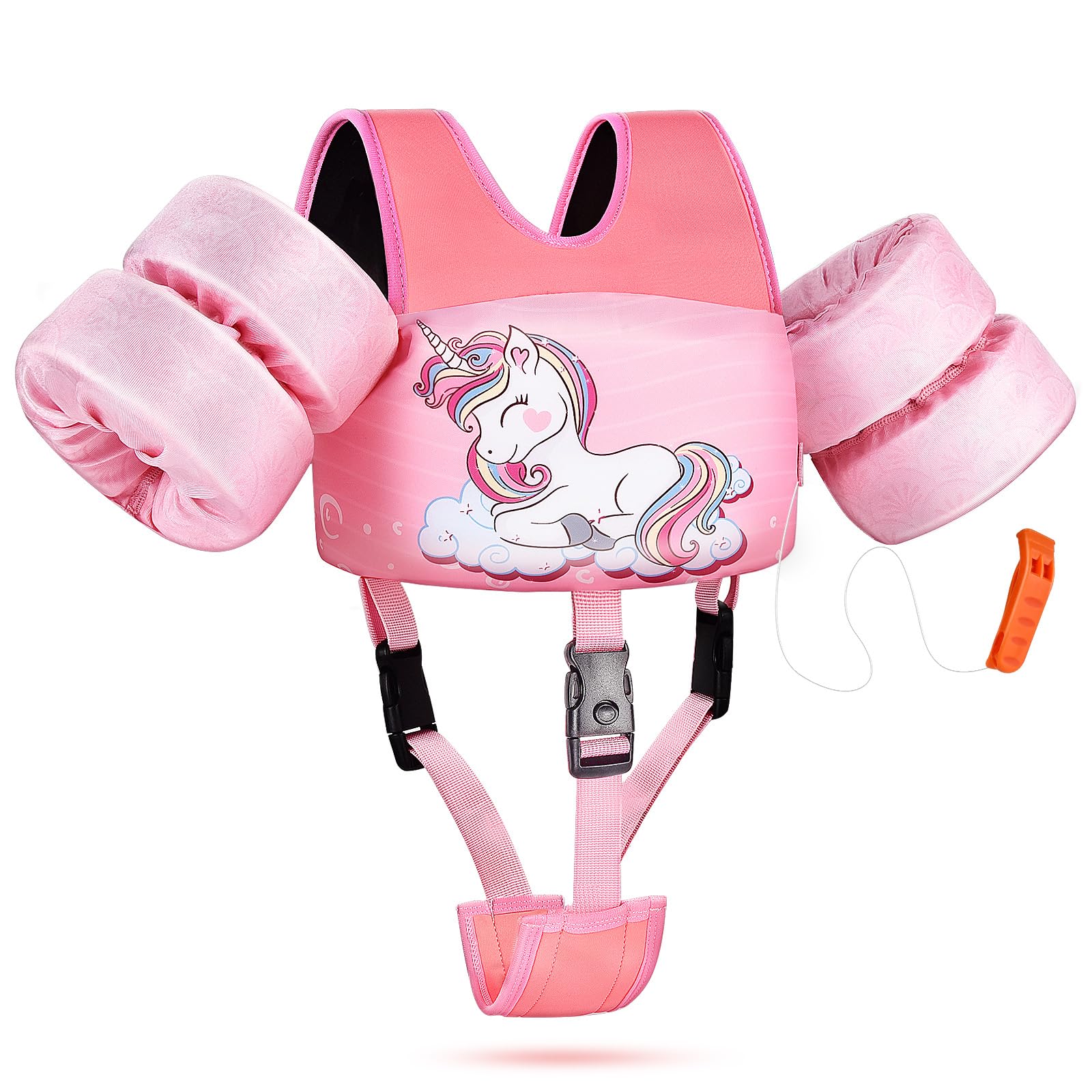 JONRRYIN Chaleco Flotante Natación para Niños, Manguitos de Natación para Niños, Chaleco de Natación para Niños y Niñas con Brazalete Correa y Ajustable Hebilla para Piscina Playa