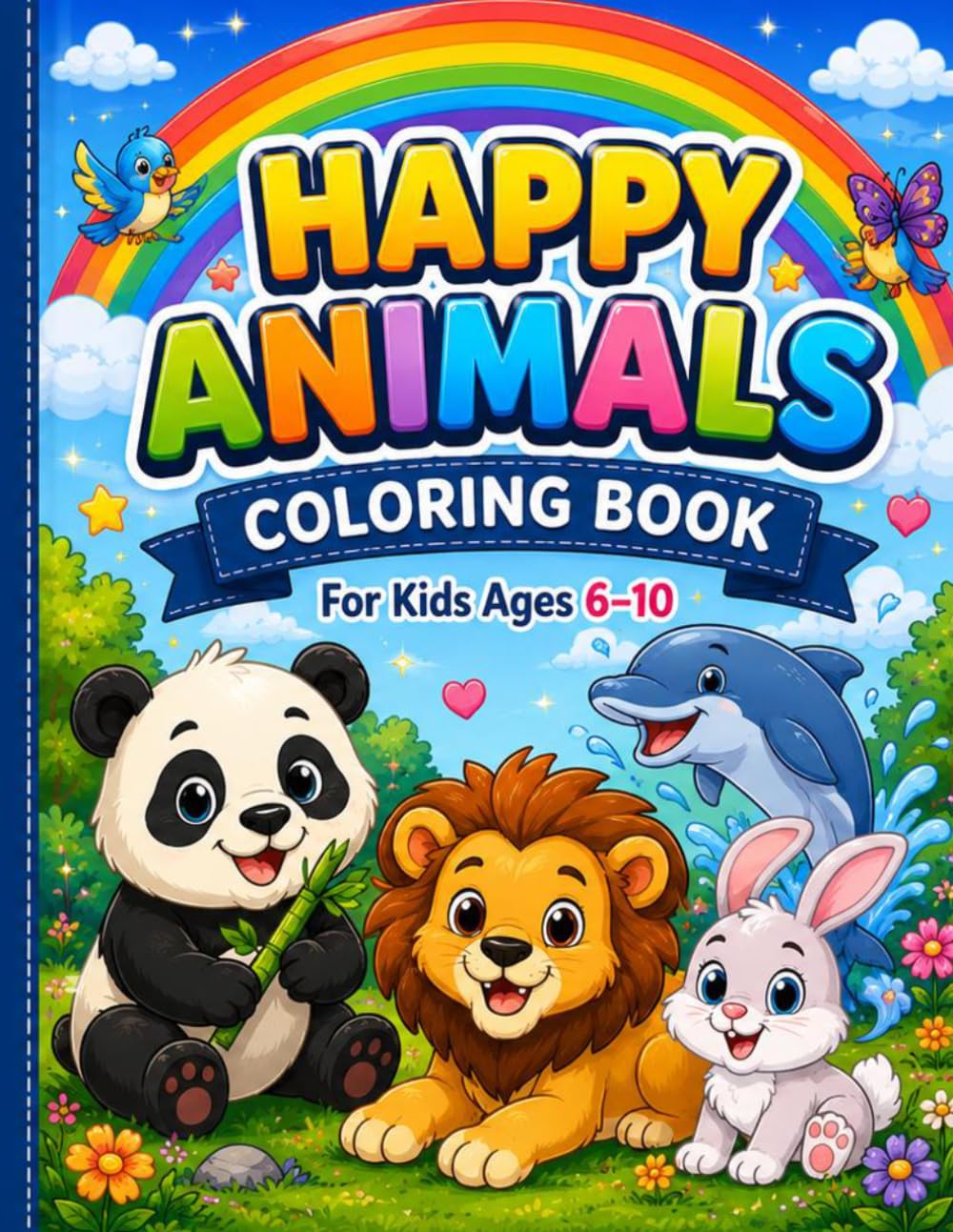 Happy Animals Coloring Book