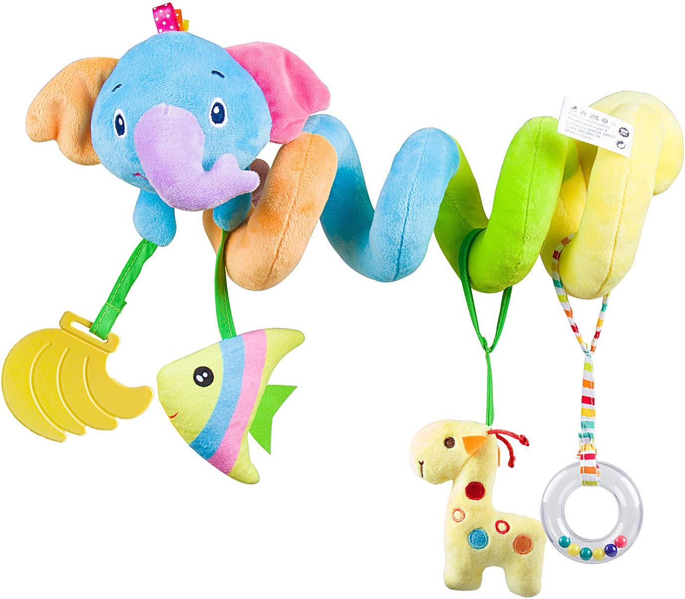Car Seat Toy, Baby Activity Spiral Plush Hangings Stroller crib pram