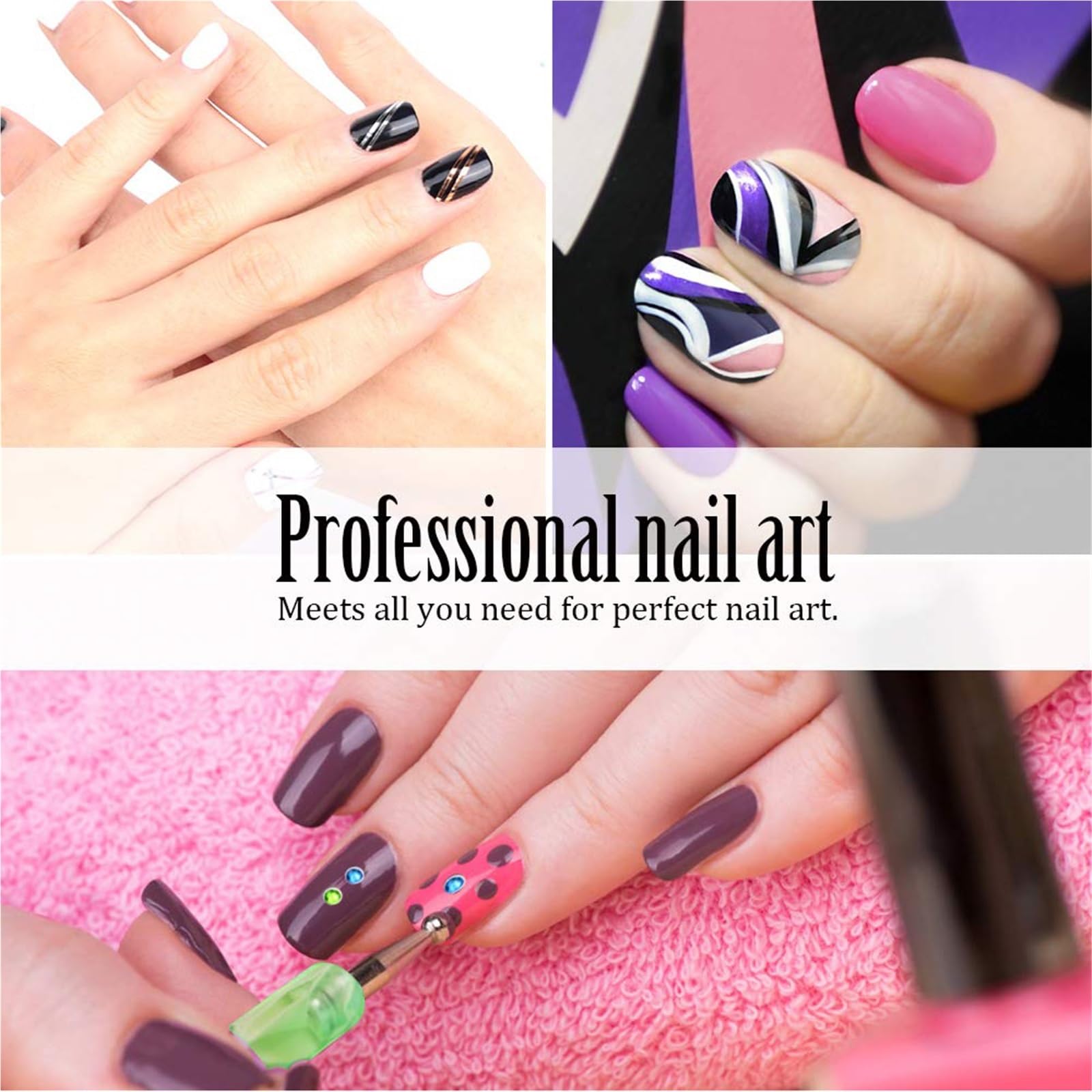 Nagel Pinsel 30-teiliges Gel-Nagelkunst-Pinselset for Punktieren, Malen, Zeichnen und Polieren
