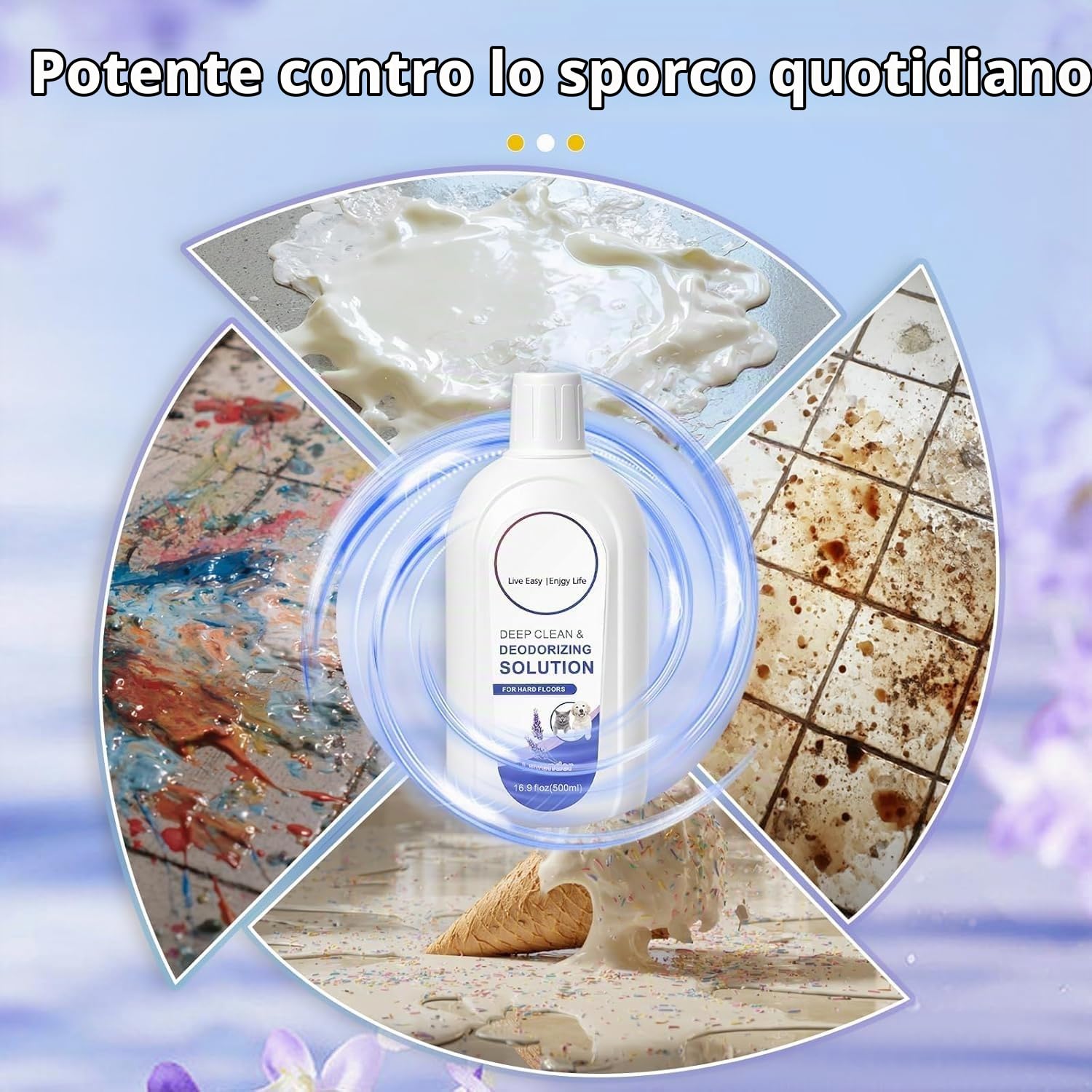 Detergente Concentrato per Pavimenti - Compatibile con Tineco (3x500ml) - Profumo Lavanda, Senza Residui e Anti-Ostruzione - Adatto per Piastrelle, Parquet, Laminato e Famiglie con Animali