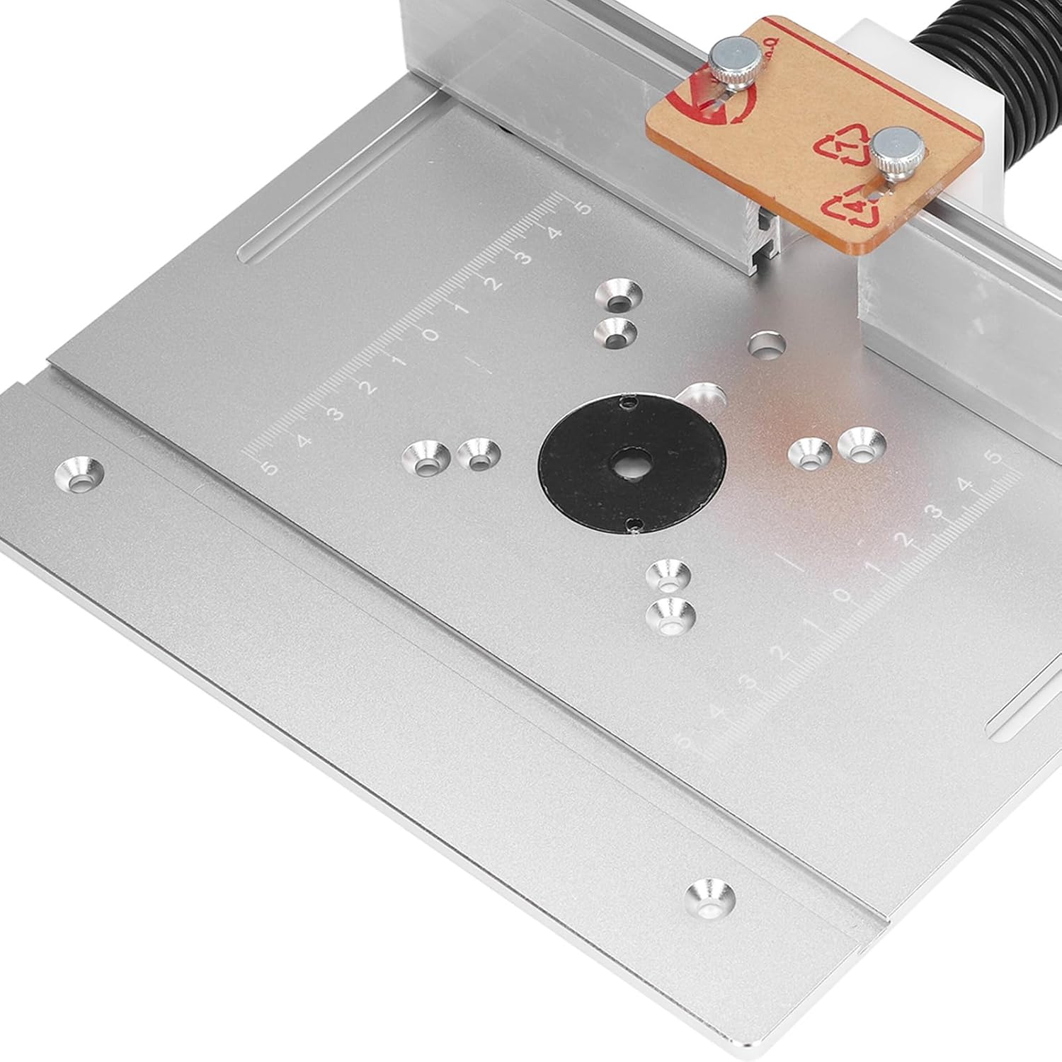 Router Lift Kit Aluminum Alloy 180° Rotation Router Table Insert Plate, Multifunctional Woodworking Insert Board with Adjustable Backrest for Trimming Milling Machines