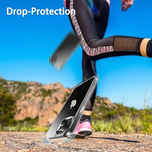 Vista 33 de JJGoo Compatible con iPhone 14 Plus Funda transparente, transparente a prueba de golpes, delgada, antiarañazos, carcasa protectora de policarbonato