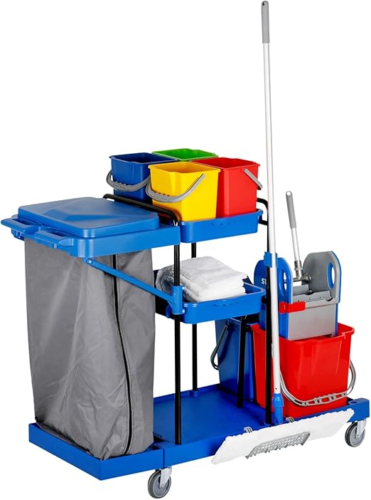 Carrello Per Pulizia Modular 170 - Con 2 Secchi Da 15L, 2 Da 12L, Strizzatore E Portasacco - Foto 4