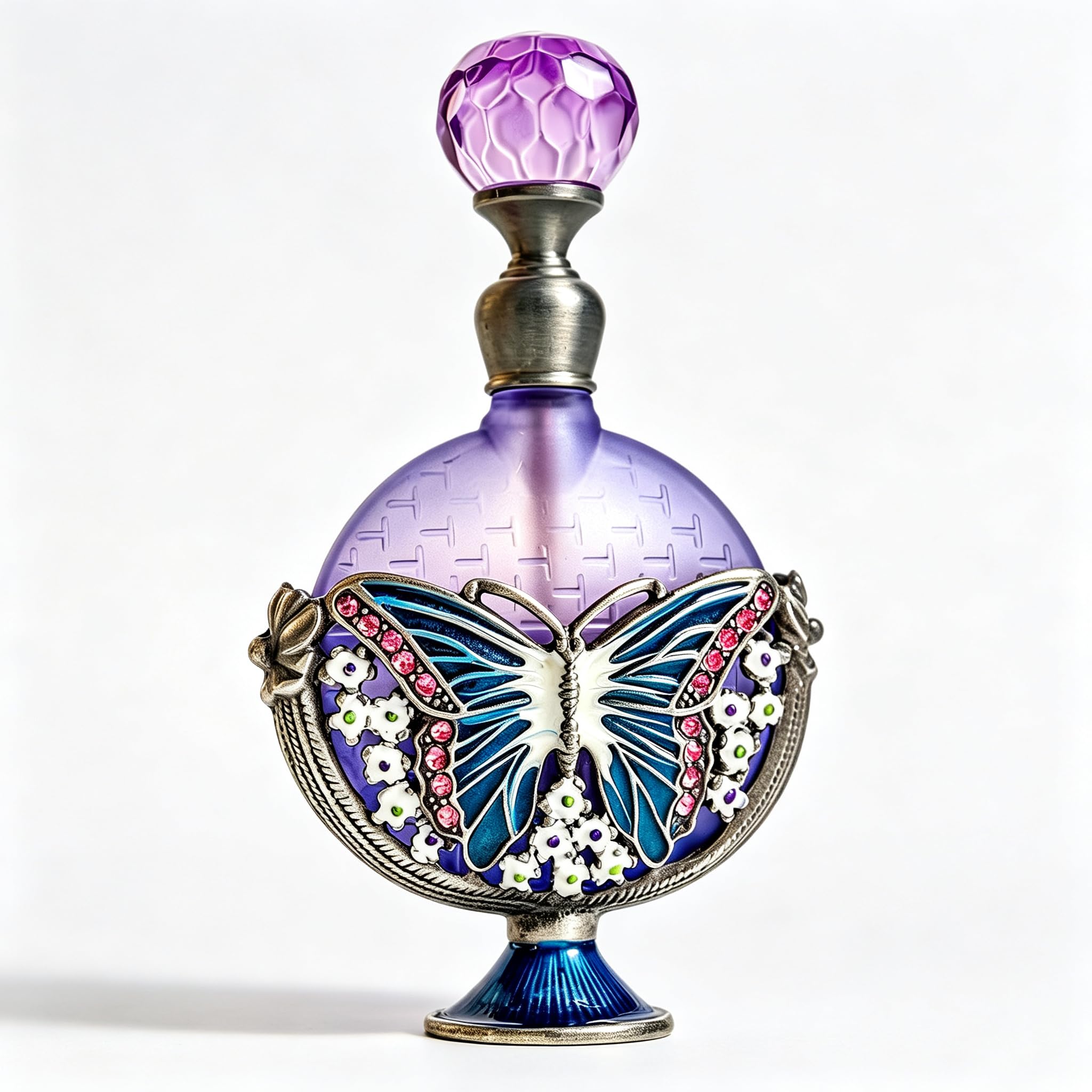 Vintage Perfume Bottle, Exquisite Crystal Glass Perfume Bottle with Butterfly and Flower Patterns, Refillable (7ml), Suitable for Decanting, Travel-sized-image-41