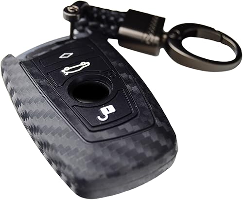 Funda de silicona 3D para llavero de carbono con llavero para BMW 2, 5, 6, 7 Series X1 X2 X3 X5 X6 M
