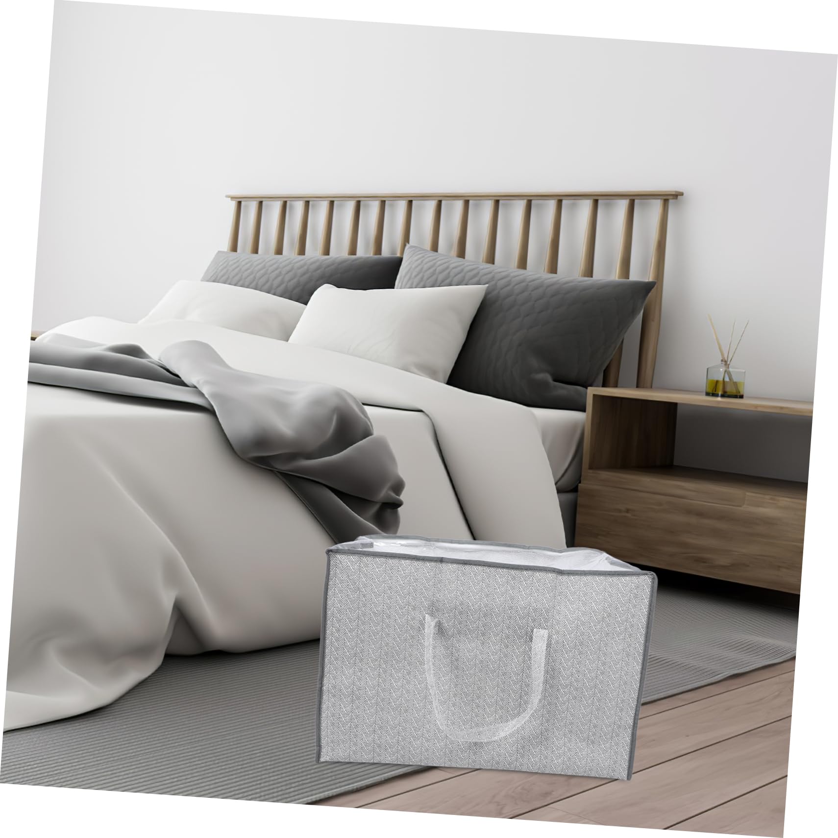 SOLUSTRE Luggage Storage Bag Large Foldable Organizer for Clothes Quilts and Sundries Non Woven for Closet Organization and Space Saving