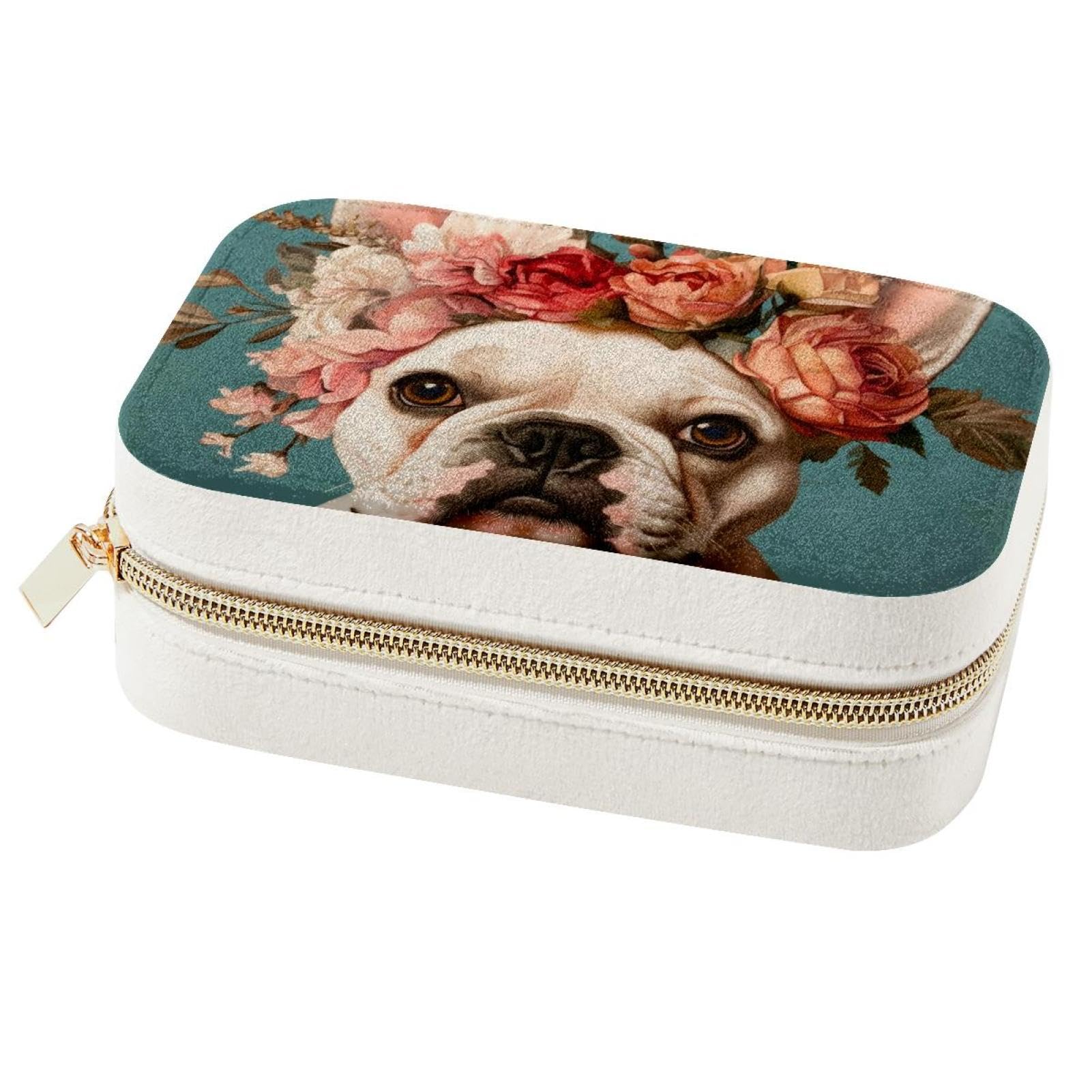Boîte à bijoux bouledogue français : cadeau demoiselle d'honneur