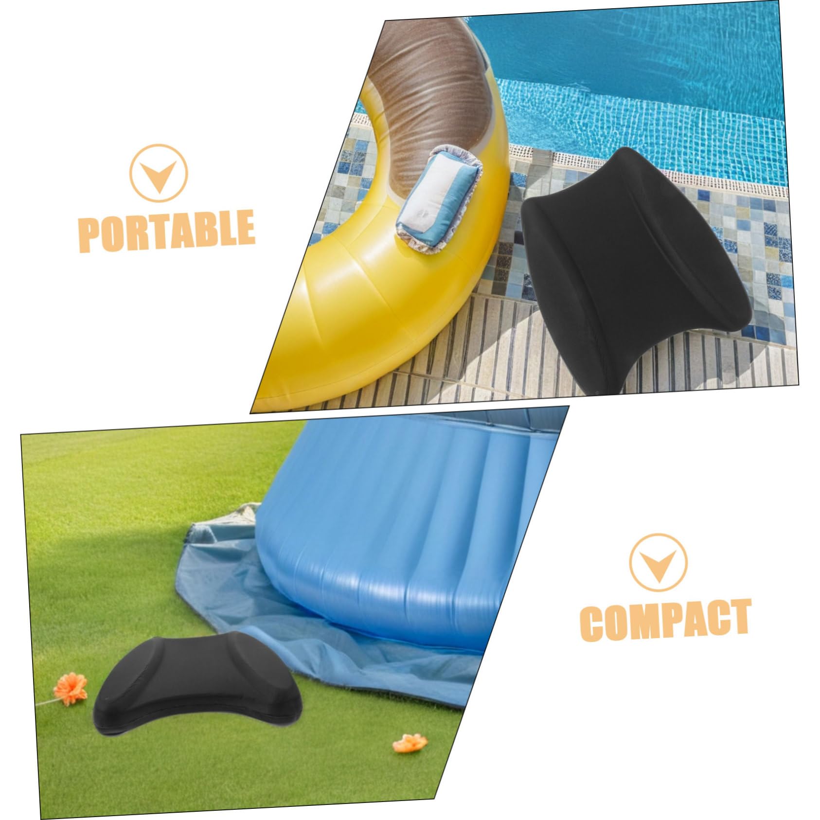 WOONEKY Tabla de Natación Eva Negra para Entrenamiento 2 Piezas | Ligera y Portátil, Apoyo Cómodo, Uso en Piscina y Hogar, Diseñada para Adultos y Niños