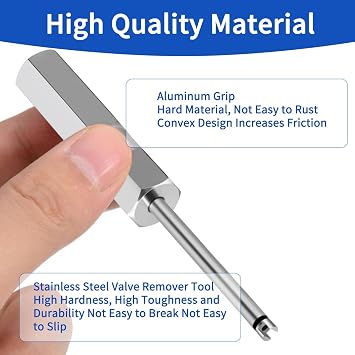 Valve Core Removal Tool, Stem Puller Tool, 6PCS Presta Valve Core Tyre Valve Removal Tool Tire Valve Stem Tool Valve Stem Puller for Cars Trucks Bicycles Tire Repairing & Installation