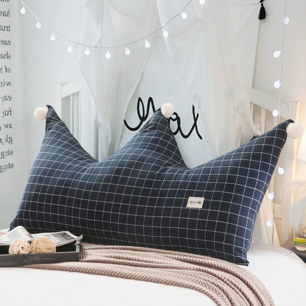 Coussin de lecture couronne marine 180x80cm pour grand lit enfant et adulte