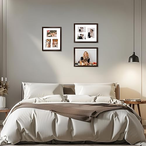 Vista 41 de Golden State Art, Juego de 2 portarretratos de madera blanca de 12 x 17 pulgadas, paspartú blanco para fotos de 8 x 10 y 5 x 7 pulgadas, vidrio