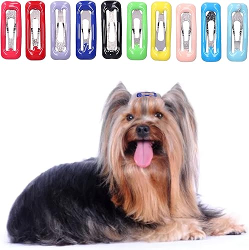 Miniatura 2 de Pinzas pequeñas para el pelo de mascotas, 50 horquillas de colores diferentes, clip de gota de agua para mascotas pequeñas para conejillos de indias