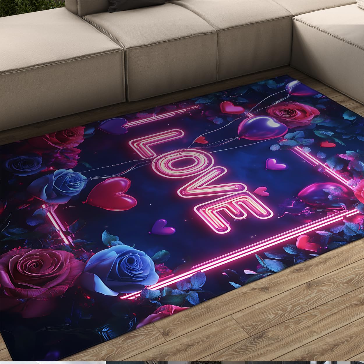 Tapis Saint Valentin cœurs d'amour une idée cadeau mignonne pour lit