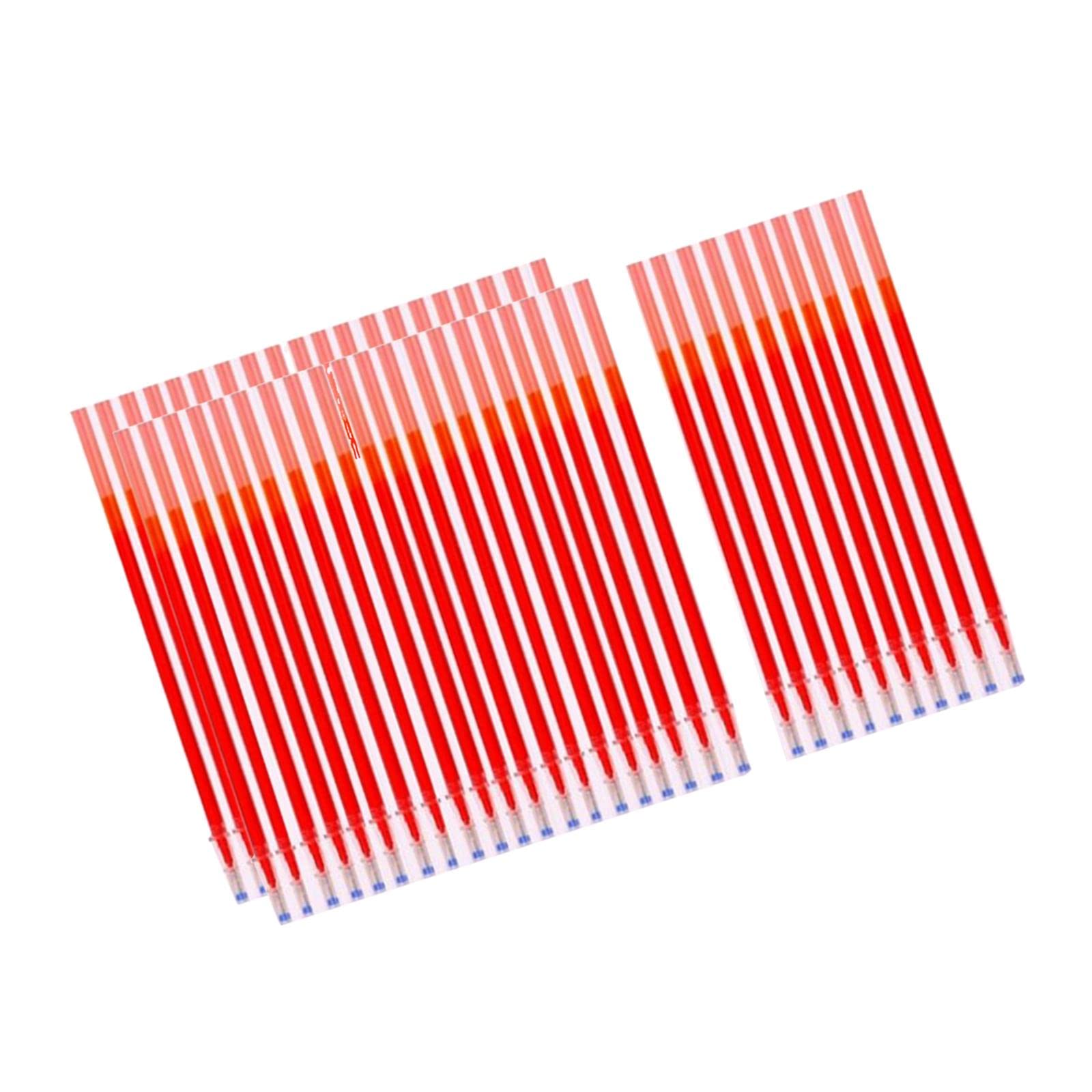 Juego de 10 recambios de bolígrafo borrables con calor para costura, 50 unidades, color rojo