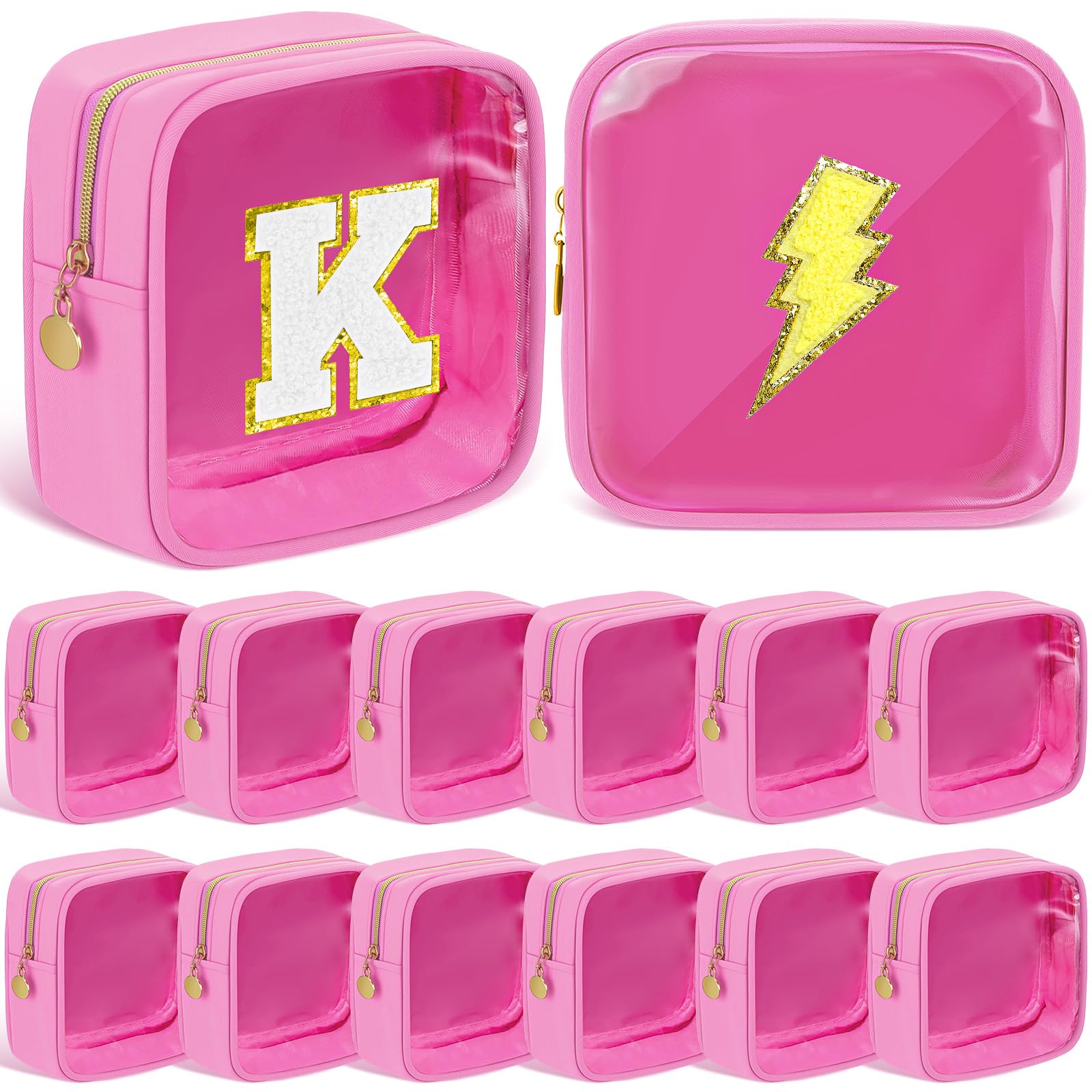 Kacctyen 12 Pcs Mini Makeup Bag Nylon Small Pouch for Purse Mini Square Nylon Pouch with Zipper Small Cosmetic Travel Makeup Bag Purse Organizer for