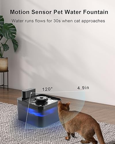 Miniatura 3 de Fuente de agua para gatos sin cable, fuente para gatos que funciona con pilas, fuente de agua inalámbrica para mascotas, dispensador automático de