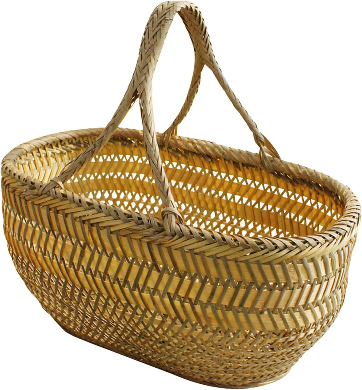 Luxshiny Handmade Basket with Handle for Fruit and Snack Storage Small Woven Basket for Home and Hotel Use with Simple Design and Delicate Details Random Color