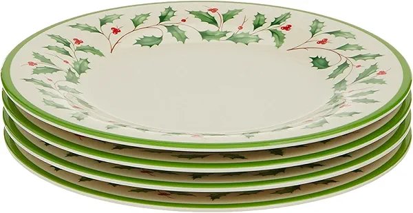 Lenox 863668 Holiday 4-Piece Melamine Accent Plate Set, 12 cubic inches, Christmas Dinnerware, Hosting
