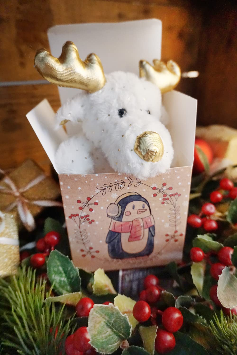 Logbuch-Verlag 25 Boîtes Cadeaux De Couleur Naturelle, Blanc & Marron