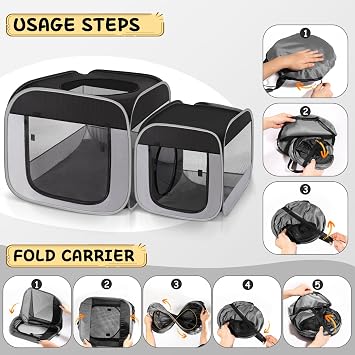 Tailtastic Large Cat Playpen with Separate Areas,Outdoo&Indoor Cat Enclosures,Portable Pet Playpen for Indoor Cats,Puppy and Small Animals, Dog Playpen with Carrybag.