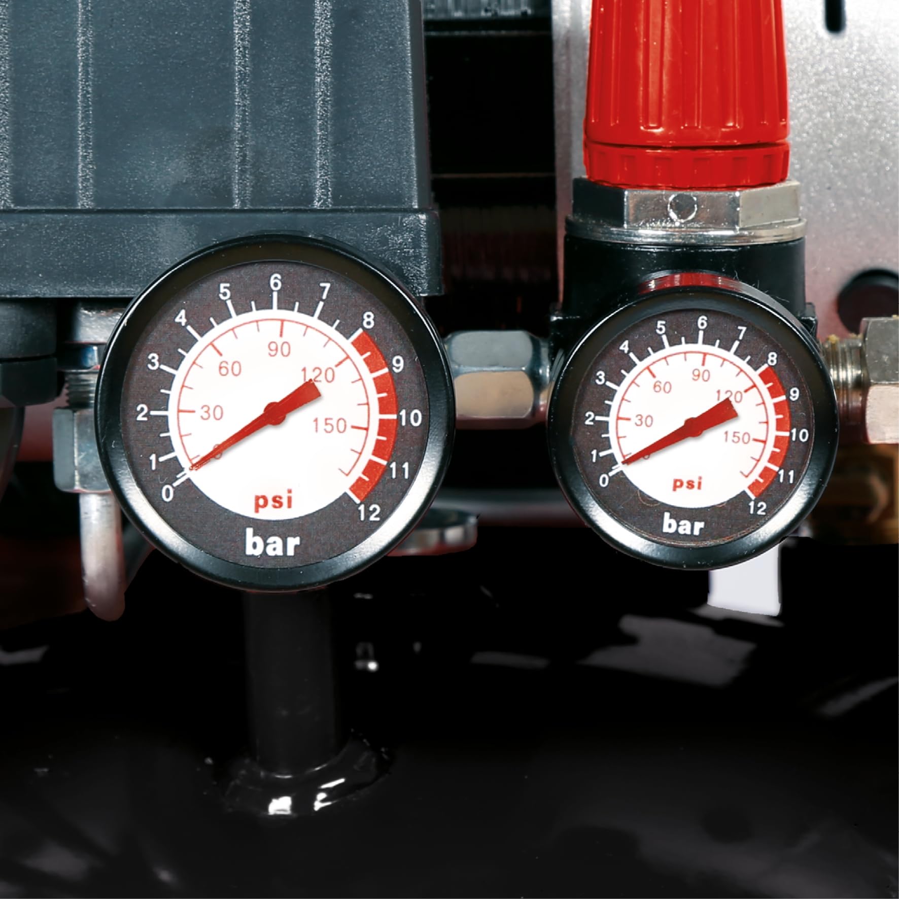 Einhell Kompressor TE-AC 24 Silent (leiser Kompressor mit 750 W Leistung, max. 8 bar, öl- und servicefreier Motor, 24 l-Tank, Manometer und Schnellkupplung, Sicherheitsventil)