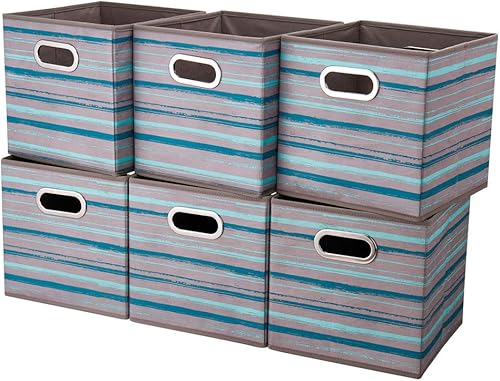 Miniatura 13 de Cubos de Almacenamiento de Tela Ballena 10.5 x 10.5 x 11 pulgadas Plegables Azul Marino Cubos de Almacenamiento de Tela Plegables Cajas Cubos