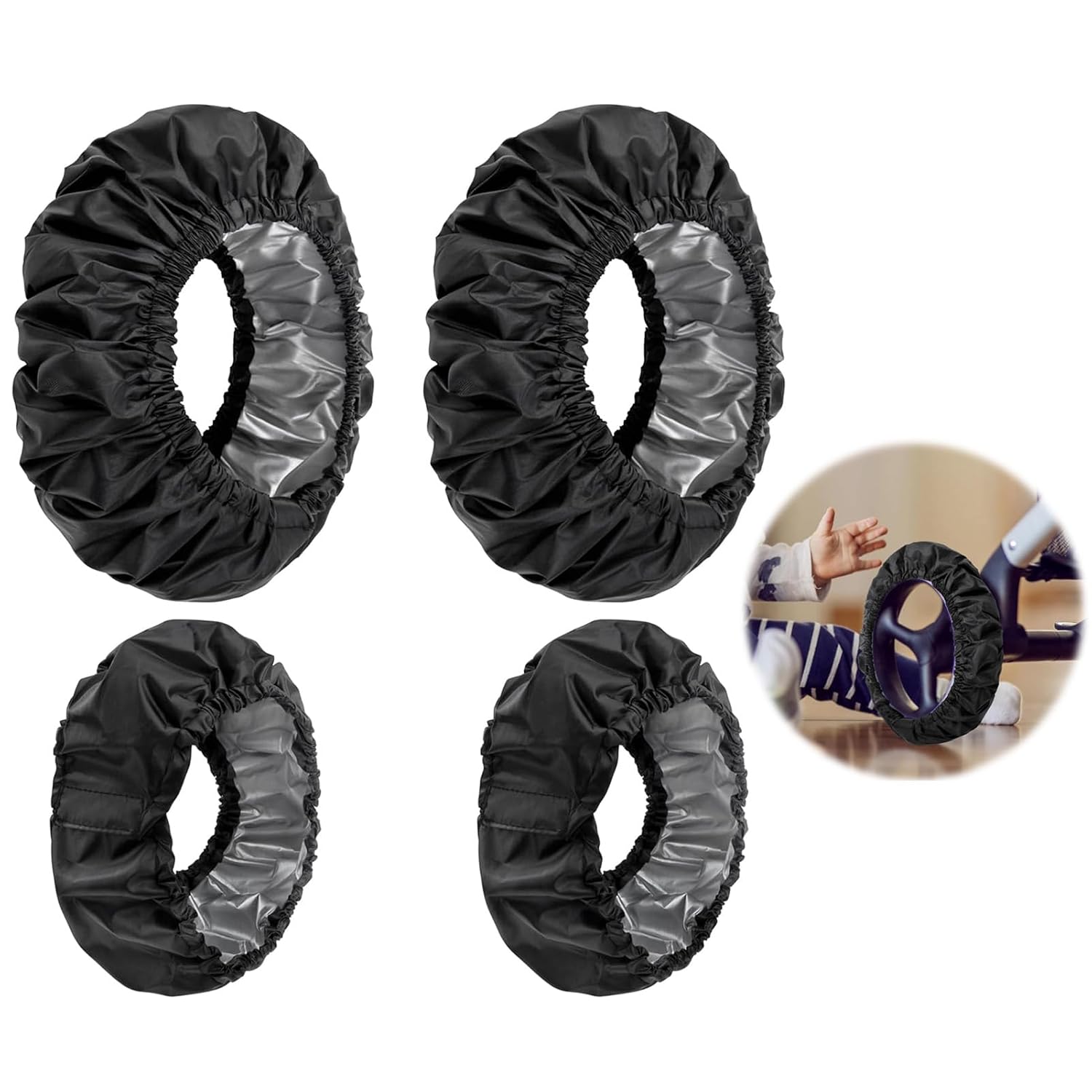 Pack of 4 wheel covers for babies wheel covers for prams pram wheel cover pram tyre covers wheel covers for wheelchairs for pushchairs dustproof pram accessories