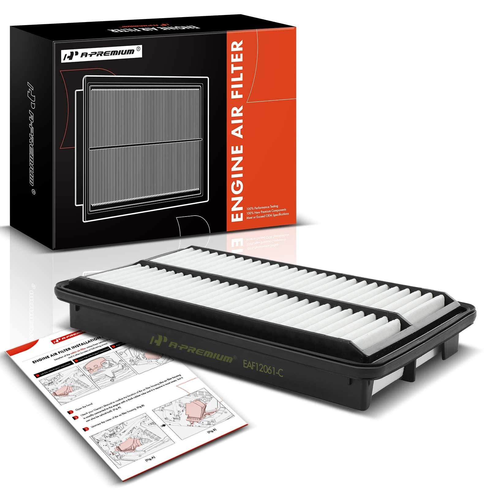 A-Premium Engine Air Filter Compatible with Acura & Honda Models - MDX (2016-2020), TLX 2.0L (2021-2023), Odyssey (2018-2023), Passport (2019-2023), Pilot (2016-2023), Ridgeline (2017-2023), Pack of 1