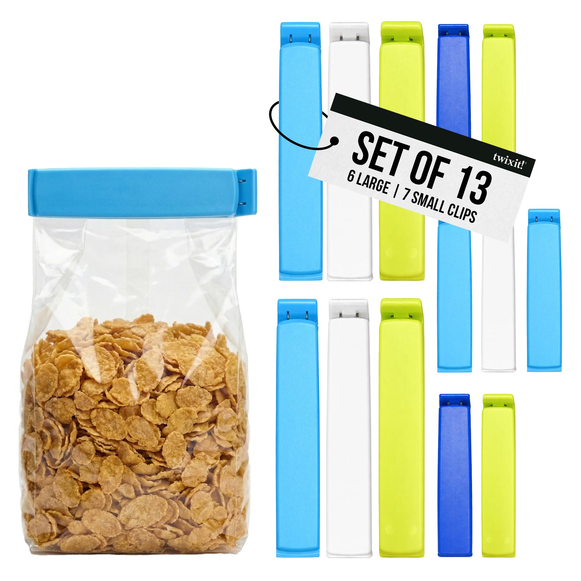 Linden Sweden Twixit Bag Clips - Keep Food Fresh, Stop Spillage - Keep Food Fresh, Prevent Spillage - Great for Storage and Organization - Microwave,
