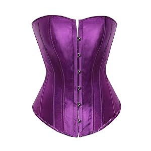 Womens Satin Bustier Corsets Top Sexy Strapless Lace Up Boned Waist Cincher Overbust Bustiers Plus Size Corsets